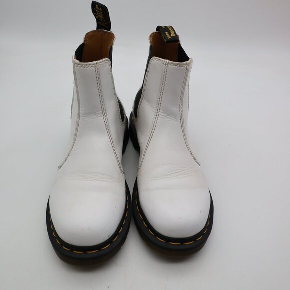 Doc Dr Martens White Leather 2976 Chelsea Boot Women's Size 8 Pull On Shoes - Picture 11 of 12